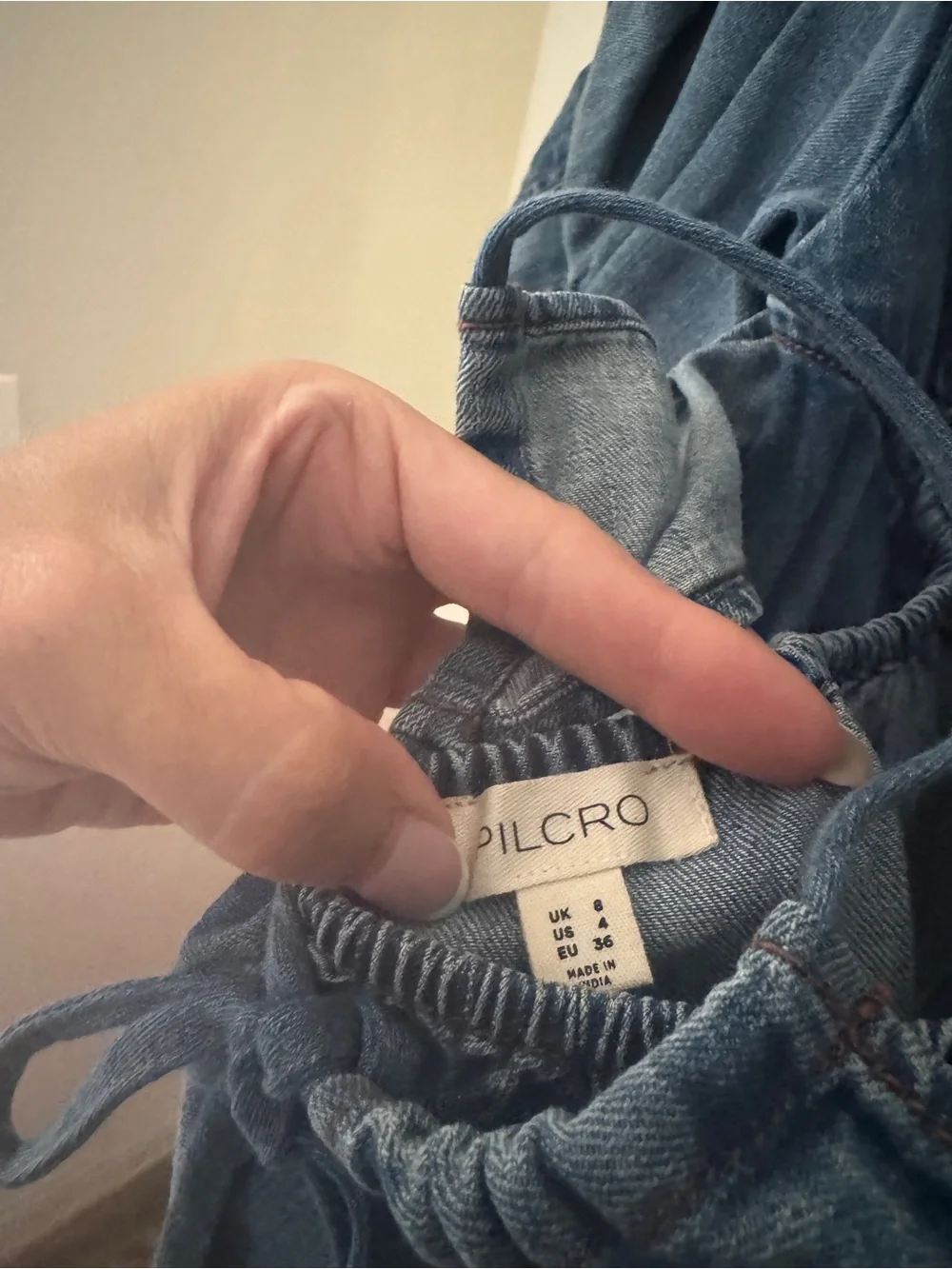 Anthropologie Pilcro Denim Peasant Blouse in Blue - NWOT